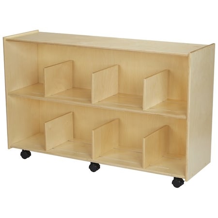 Childcraft Mobile Open Shelving Unit with Adjustable Dividers, 2 Shelves 1558438